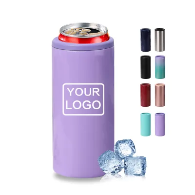 Slim Straight 350ml 12oz Portable Party Stainless Steel Beer Can Cooler Tumbler with Custom Color