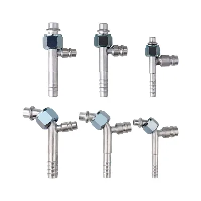 #6 #8 #10 Car Air Conditioning Refriger R12 & R134a Gas Filling Nozzles Straight/90 Degree Joints Aluminium Fittings