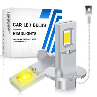 Car LED Headlight H3 Golden Light Headlight 3000K Plug and Play Fog Light Hot Selling Bulb