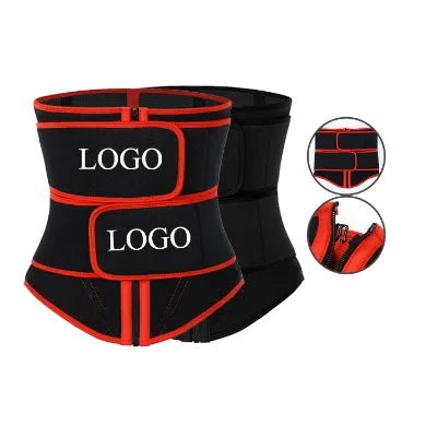 HOT SALE HEXIN Zipper Design 2020 Wholesale Neoprene Embossing Tummy Slimming Waist Trainer Neoprene Bodyshaper