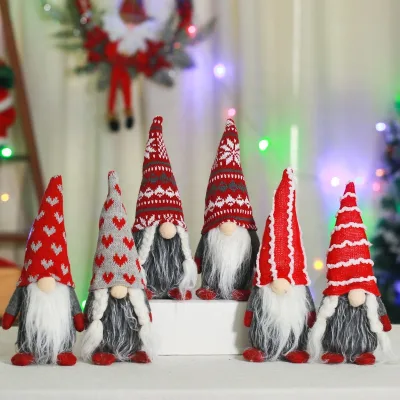 Handmade Christmas Plush Gnomes Home Tree Decoration Gnome for All Seasons Swedish Dwarf Figurine Coffee Corner Decorations