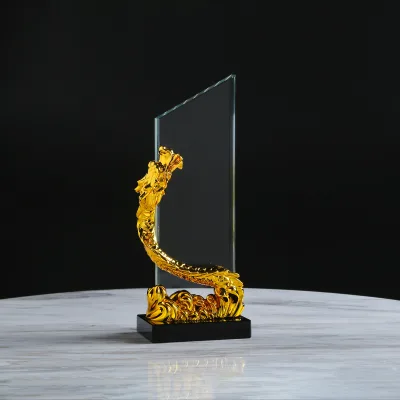 Customized Durable Carved Engraved Silver Glass Crystal Trophy UV Printing Holywell TV Movie Character Sports Promotional