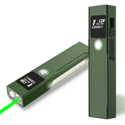 Rechargeable IP65 Waterproof Spot Beam White LED 1200 Lumens USB-C Camping 6061 Aluminum Alloy Pocket EDC Adjustable Flashlight