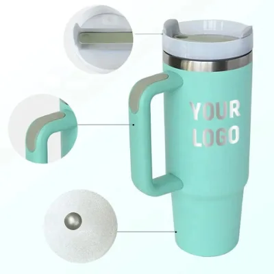 H2.0 Stainless Steel Vacuum Insulated Tumbler with Lid and Straw for Water, Iced Tea or Coffee
