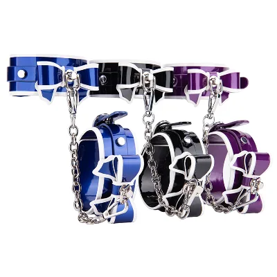 Popular Bow Style Beautiful Passion PU Leather BDSM Handcuff for Couple