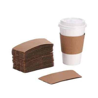 OEM Embossed Custom Logo Coffee Luxury White Cardboard Hot Drink Protector Jacket Cup Sleeve