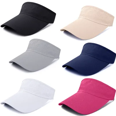 Custom Logo Embroidery Sun Visor Hat Adjustable Outdoor Sport Beach Running Golf Visor Cap