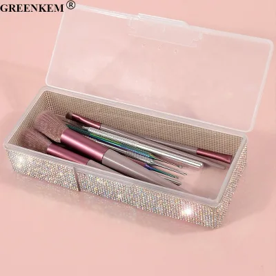New Diamond Studded Nail Tools Storage Box Nail Decoration Creative Storage Box Diamond Nail Accessories Storage Box