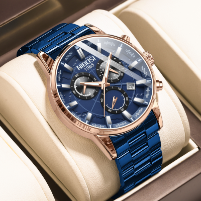 Mens Watches Top Brand Blue Steel Quartz 2023 Chronograph Men Watch