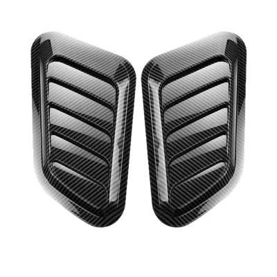 Universal Car Hood Air Vent Cover Carbon Fiber Texture Simulation Intake Outlet Decorative Trim for Most Vehicles