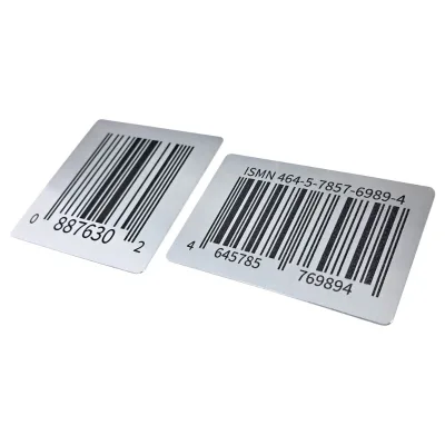CALA Custom Aluminum Barcode Metal Tag Classic Style Digitally Printed Production Identification Label for Industrial Use