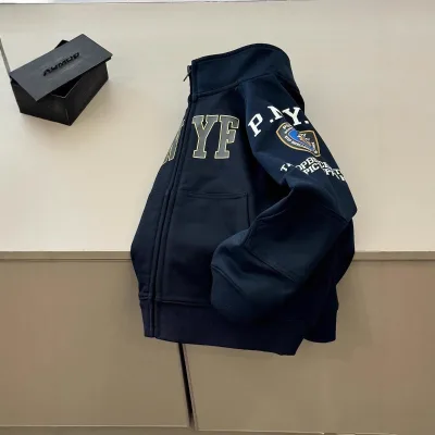 Boys Spring/Autumn Baseball Jacket Trendy Cotton Short Style with Stand-Up Collar for Older Boys