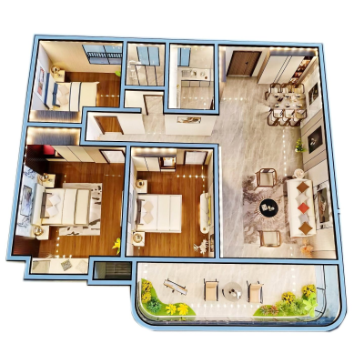 Custom Modern Miniature Architecture 3D Interior Scene Model Plastic Modern Building Scale Model for Apartment Villa Design