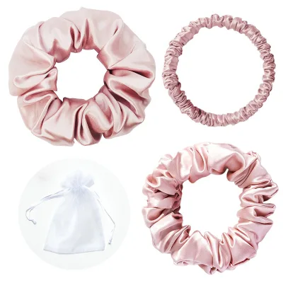 100% Mulberry Silk Hair Scrunchies Suit S M L Size 3pcs Sets  Silk Scrunchies