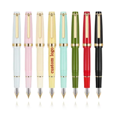 High Quality Black Gold Color Luxury Metal Fountain Pen with Custom Logo
