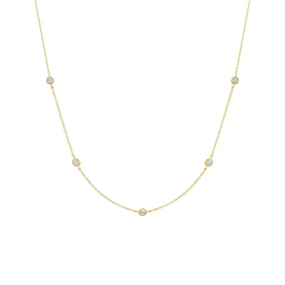 Elegant Necklace Bezel Diamond Gold Chain Necklace Classic Silver Necklace