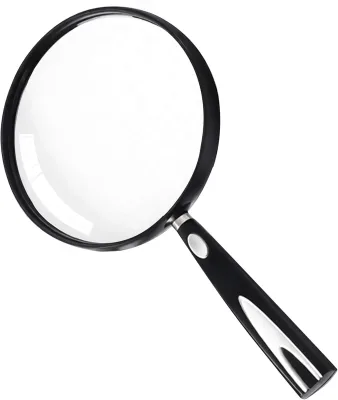 Handheld Reading Magnifier, 10X Magnifier, 130mm Shatterproof Lens, Non-Slip Handle for Adults Close Work, Seniors Reading