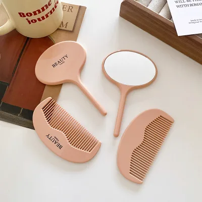 HONEY Acetic Acid Board High Appearance Mirror Comb Simple and Portable Handheld Mirror Anti-static Comb
