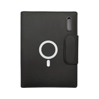 Business Magnetic Wireless Charging Notebook With Power Bank USB Drive + Sign Pen Customized Logo Office Gift Set
