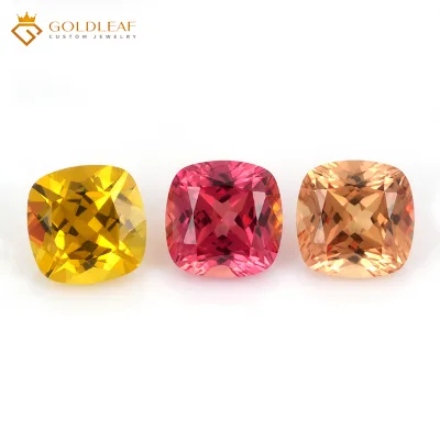 Goldleaf Lab Created Ruby Loose Stones Cushion Cut Third Party Certified Flame Fusion Red Corundum Jewelry Making