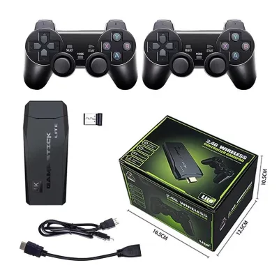 Factory Wholesale Game Stick TV Game Console 4K HD Built-in 10000 Games 2.4GHz Wireless Controller 64GB Memory Supports 2