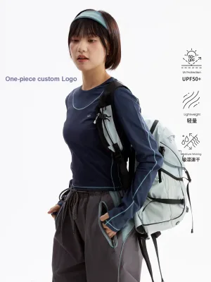 Hasselblad Line 7A Antibacterial 100% Polyester Printed Pattern Long-Sleeve T-Shirt Women Slim-Fit Cycling Skin-Friendly