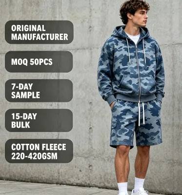 OEM Custom Summer Tracksuit Sportswear Hoodie Sets Breathable Windbreaker for Men