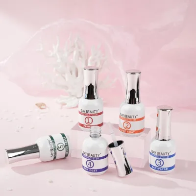 Dip Liquid System High Quality Glitter Nail Powder Set 15ml Long Lasting Clear Top Base Coat Gel Polish Healthy Dip Powder Nail
