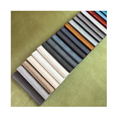 Home Textile Super Soft Interior Luxury Suede Fabric for Sofa Furniture 100% Polyester Warp Knitted Lightweight Plain Jacquard