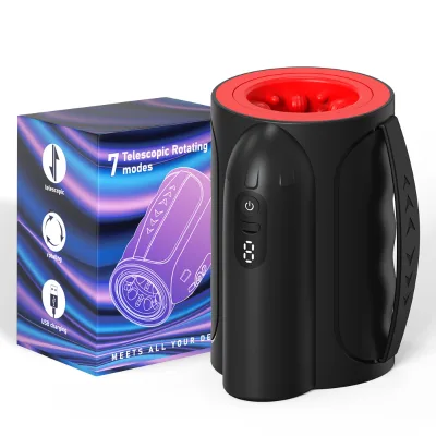 Men's Telescopic Rotating Airplane Cup 7 Thrusting Rotating Modes USB Rechargeable Waterproof IPX6 Eco-Friendly Male Masturbator
