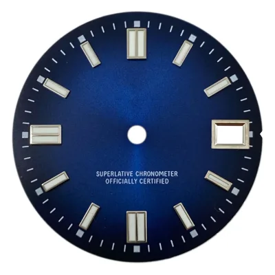 Wholesales Price Arrival Custom Made S Logo Wrist Watch Face Dials NH35/36Movement 28.5mm Green Luminous Dial
