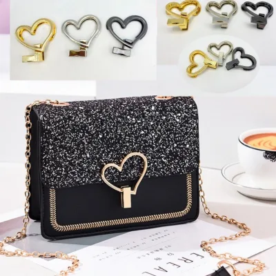 Heart Shaped Lock, Small square Bag Lock, Heart Shaped Lock, Luggage and Bag Hardware Lock, Bag Lock, Handbag Accessories
