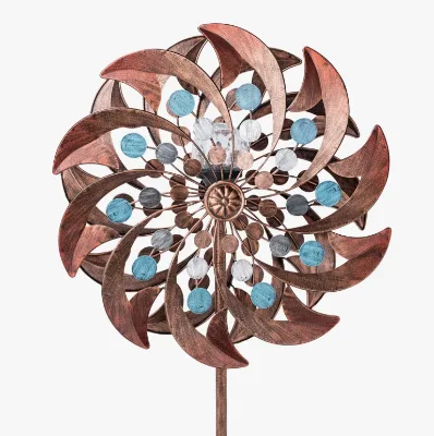 New Arrival Design Top Selling Modern Metal Outdoor Garden Sculpture Wind Spinners with Stakes Handmade Powder Coated