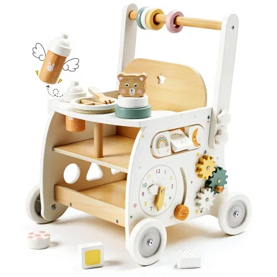 Low Price Nice 3 in 1 Baby Pusher Walker Wooden Baby Push Walker With Wheels and Seat for Babies