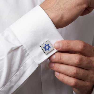 Dainty Star of David Cufflinks Judaica Jewish Symbol Jewelry Magen David Groom Wedding Gift Vintage Suit Accessories for Men