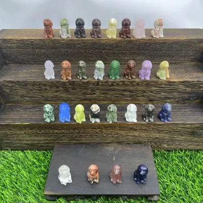 1.2inch Natural Healing Gemstone Crystal Carved Puppy Souvenir Eco-Friendly Gift
