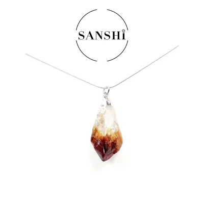 Wholesale Natural Stone Pendant Natural Crystal Irregularity Citrine Pendant Rough Gemstone Pendants
