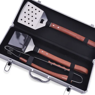 rosewood handle bbq set