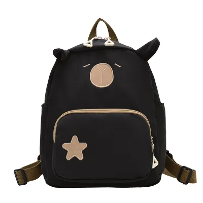 Fashion Girls' Casual Junior High School Backpack Large-Capacity Zipper Closure Cartoon Design Capibara backpack