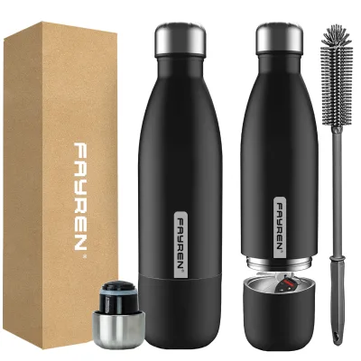 Portable Cola Shape Smart Double Wall Insulated Stainless Steel Music Travel Sport Water Bottle with Wireless Speaker