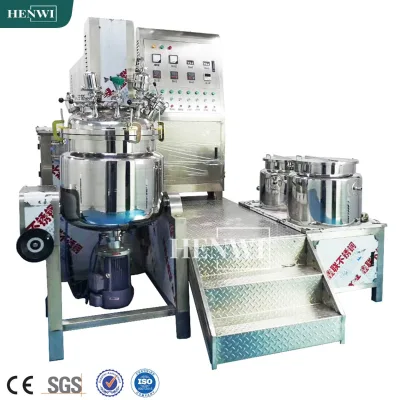 Henwi 100-500 Liters Vaseline Skin Care Petrollem Jelly Spiral Mixer Face Cream Homogenizing Vacuum Emulsifying Mixer