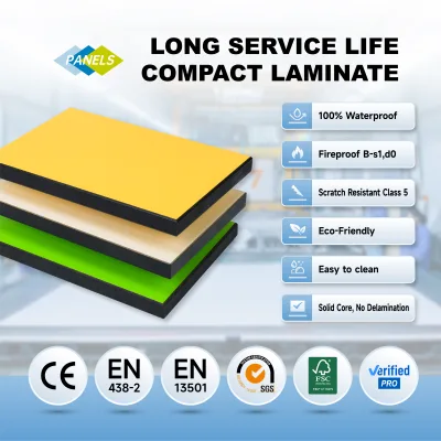 PANELS Scratch and Impact Resistant Compact Laminate Board Compact Laminate for Wall Cladding