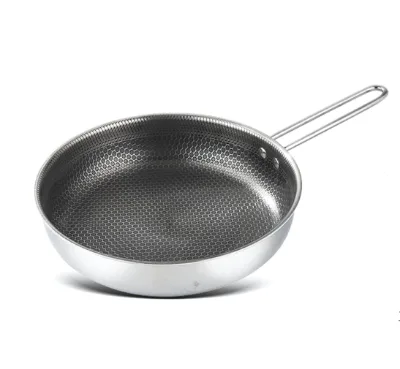 304 Stainless Steel Lidless Single Handle Non-stick Frying Pan