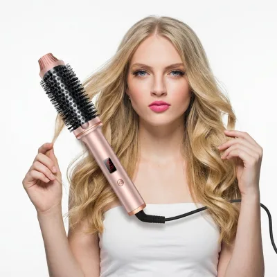Professional Salon Hair Curling Comb Curler with LED Temperature Display for Home Use