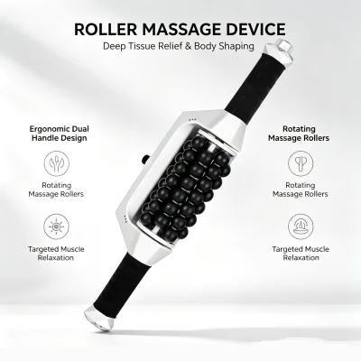 Portable Body Rolling Massage Roller Lymph Drainage Deep Muscle Relax Smooth Cellulite Texture Home Body Shaping Care Equipment