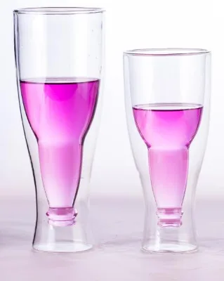Hot selling 400ml 600ml Double Wall Beer Glass Cup