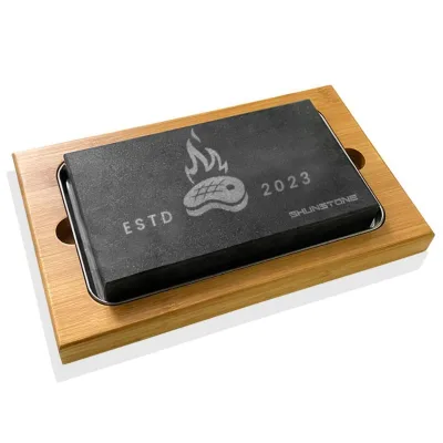 Custom Logo Lava Steak Stone Sets Black Grill Lava Steak Stone Promotion Gifts Set for Women