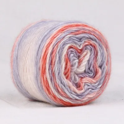 Crochet 100g Rainbow Cake Yarn Blended  Gradient Flower Wool Hand Knitting Crochet Ball Fancy Melange Blended Acrylic Cotton Cak