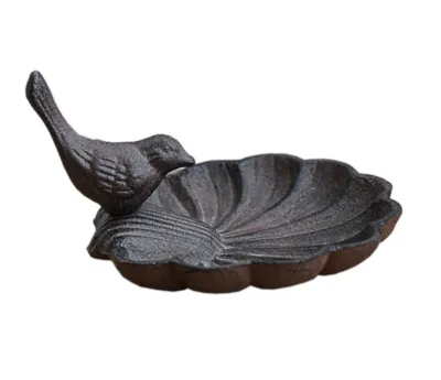 Cast Iron Bird Feeder Hamster Drinker Decorative Wrought Crafts  Bird Feeder for Rustic Garden Decoration