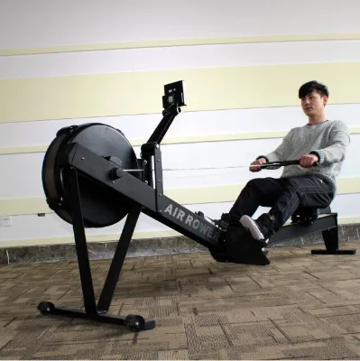 Rowing Machine With Screen Display Gym Home Seated Air Resistance Rowing Machine